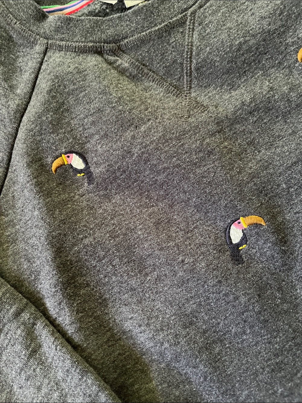 Boden Toucan Gray Cotton Sweatershirt - Picture 13 of 15
